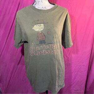 Peanuts Olive Green Charlie Brown Tee